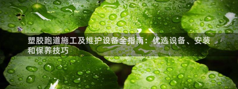 尊龙多少岁：塑胶跑道施工及维护设备全指南：优选设备、安装
和保养技巧